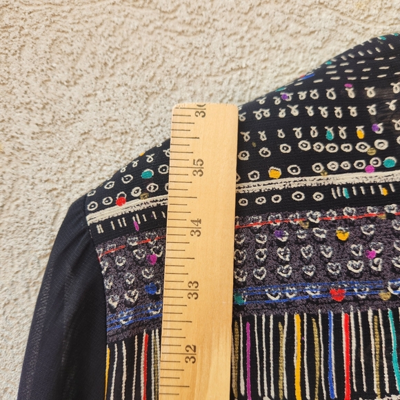 DOROTHY SCHOELEN Platinum Women's Cardigan Medium Black Vintage Script Ballet - Picture 10 of 14